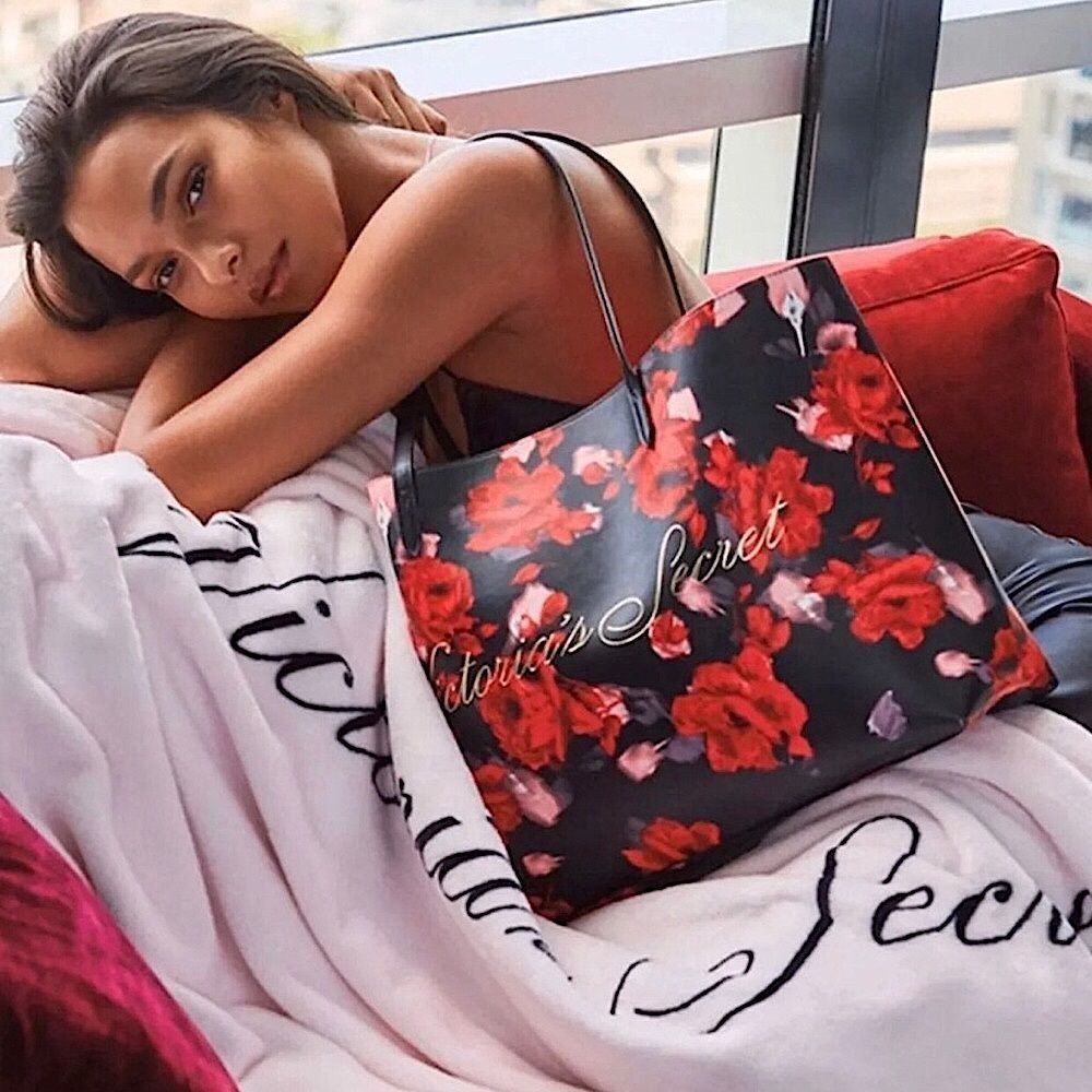 Victoria’s Secret Floral Rose Tote Carry-All Bag